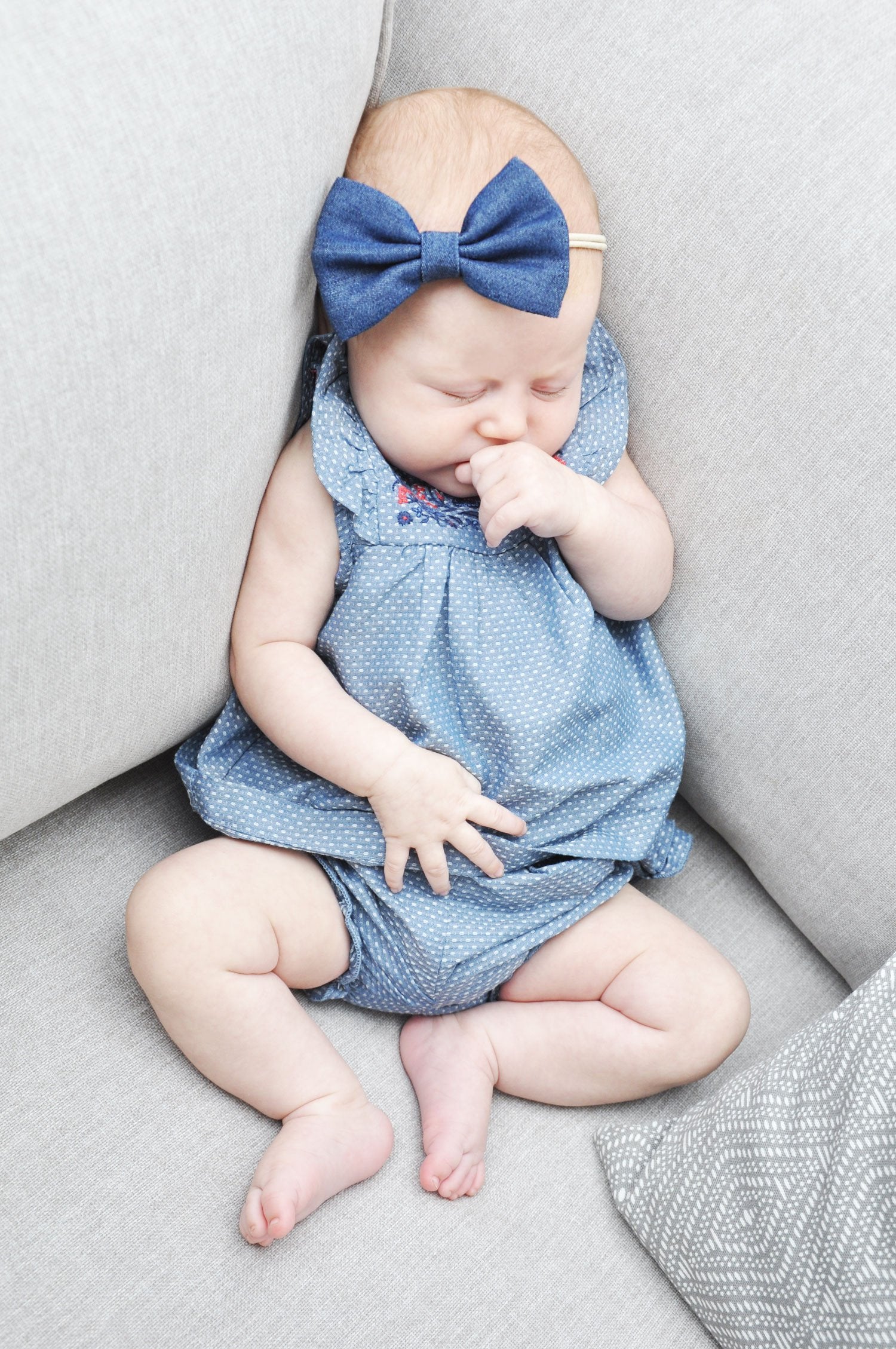 Denim store baby bow