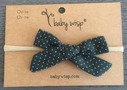 Infant Hand Tied Fabric Bow Headband - Starlite Baby Wisp