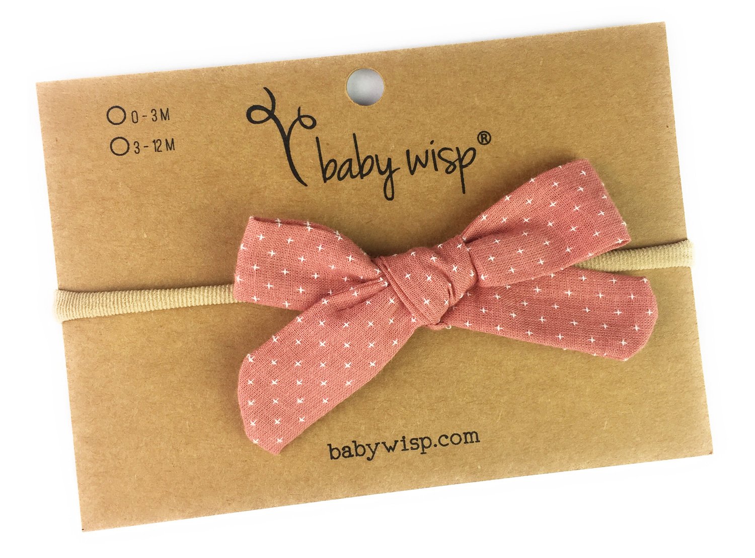 Infant Hand Tied Fabric Bow Headband - Starlite Baby Wisp