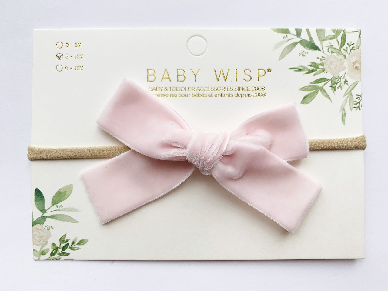 Velvet Bow - Baby and Toddler Headband (1 inch Ribbon) Baby Wisp